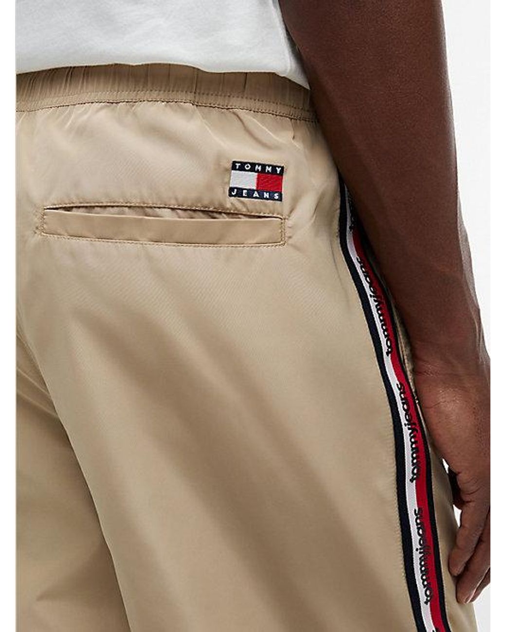 Tommy Hilfiger Natural Jaimie Relaxed Global Stripe Tape Trousers for men