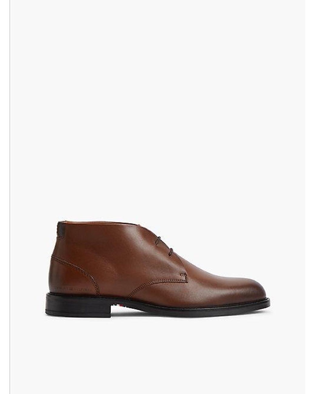 Tommy Hilfiger Brown Leather Lace Up Ankle Boots for men