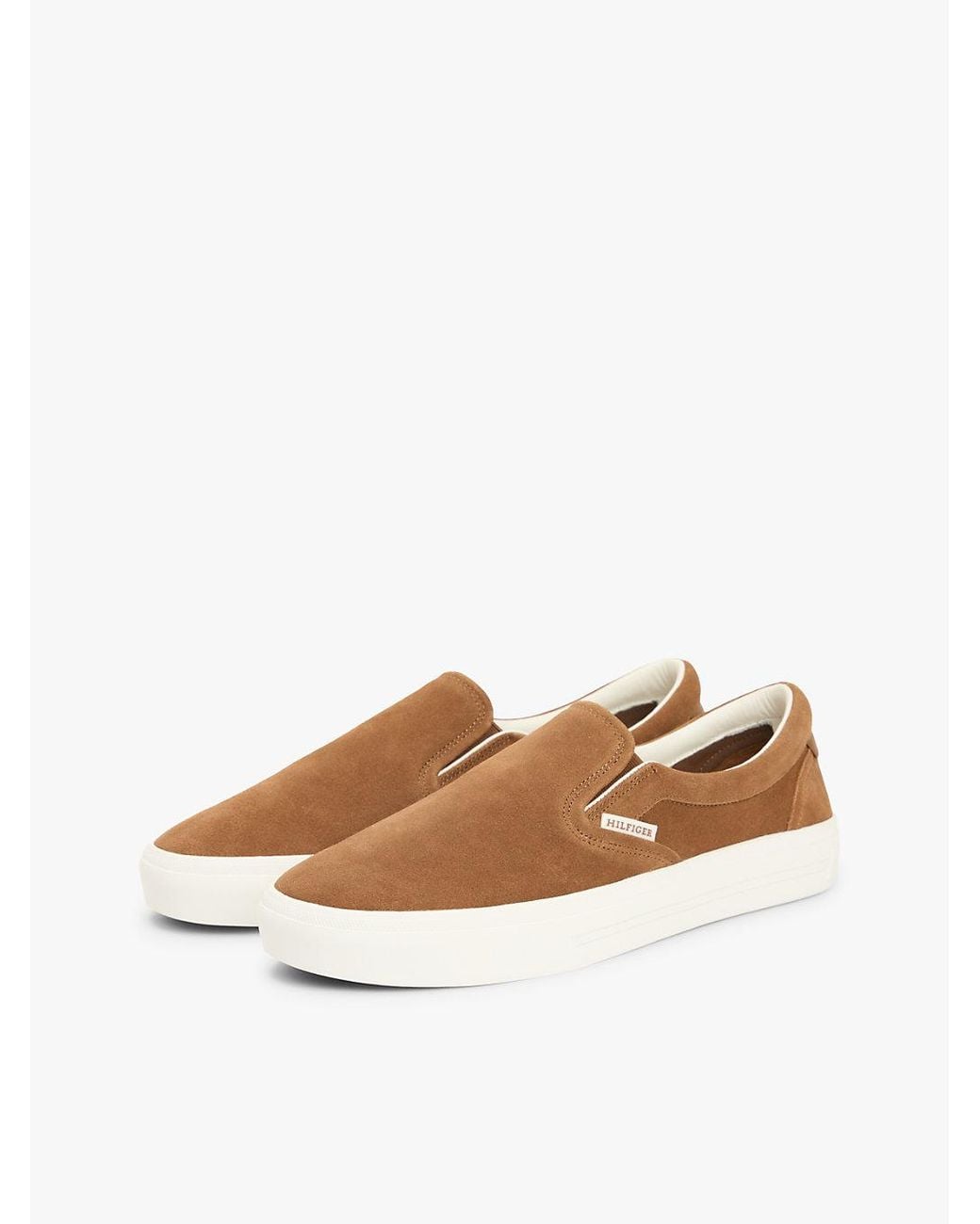Tommy Hilfiger White Suede Slip-On Cupsole Trainers for men