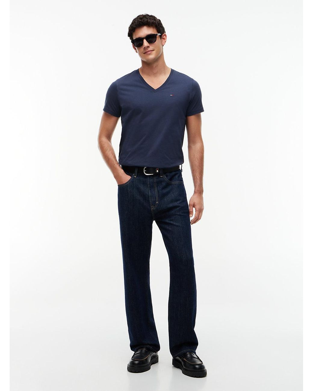 Tommy Hilfiger Blue V-neck T-shirt for men