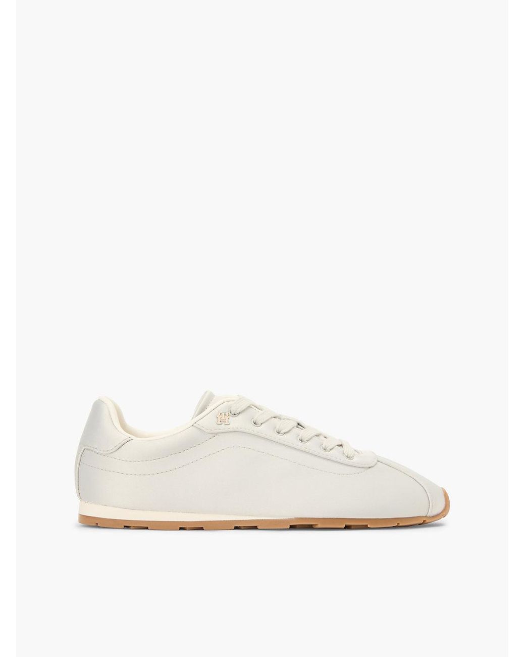 Tommy Hilfiger White Th Monogram Satin Trainers