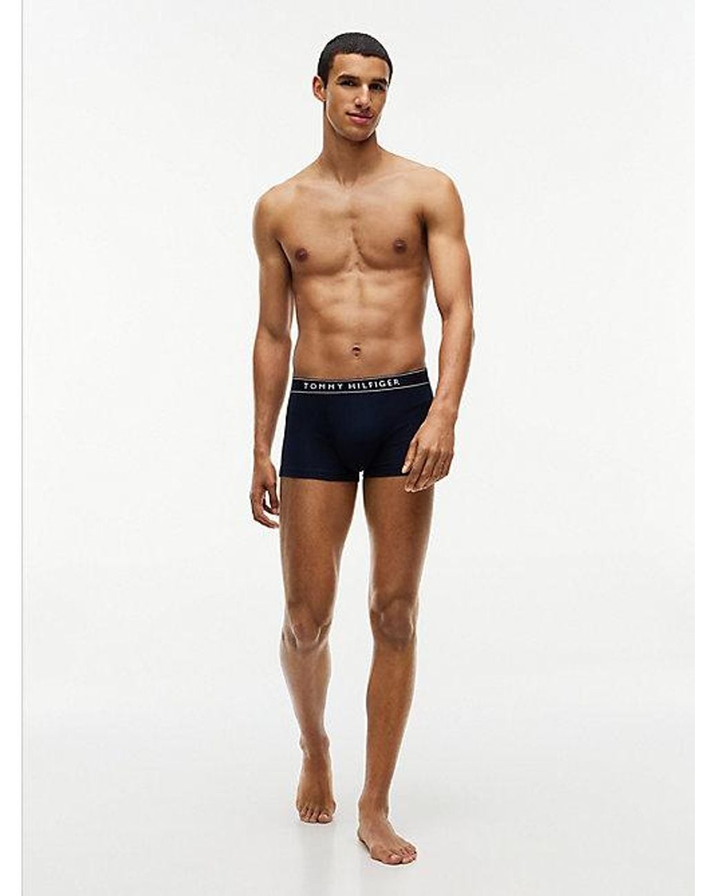 Tommy Hilfiger Blue 3 Pack Essential Logo Waistband Trunks for men