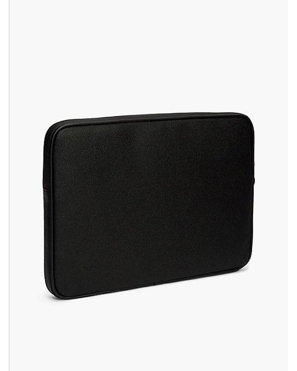 Tommy Hilfiger Black Modern Embossed Flag Laptop Sleeve for men