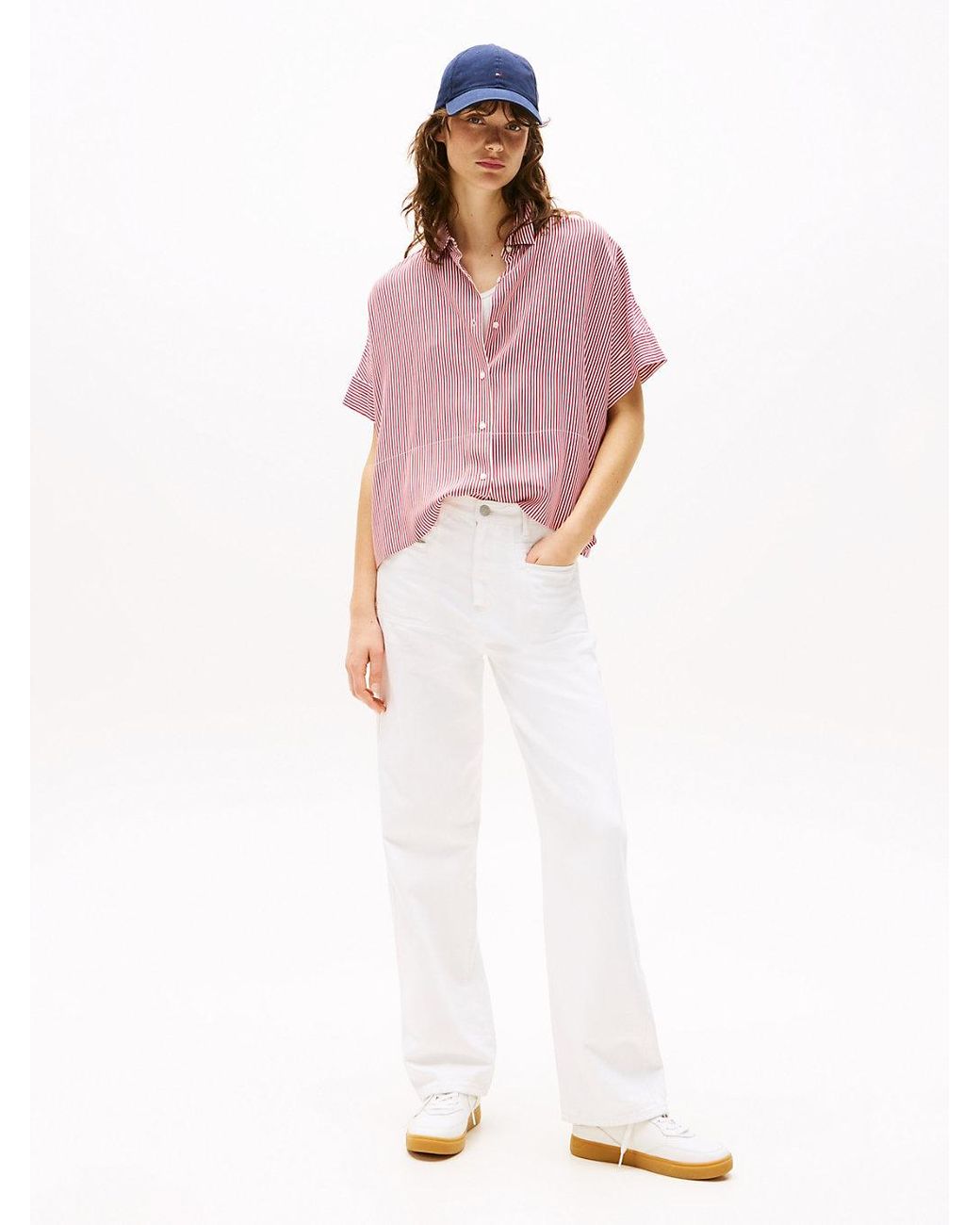 Chemise À Manches Courtes Et Drapeau Tommy Hilfiger en coloris Pink