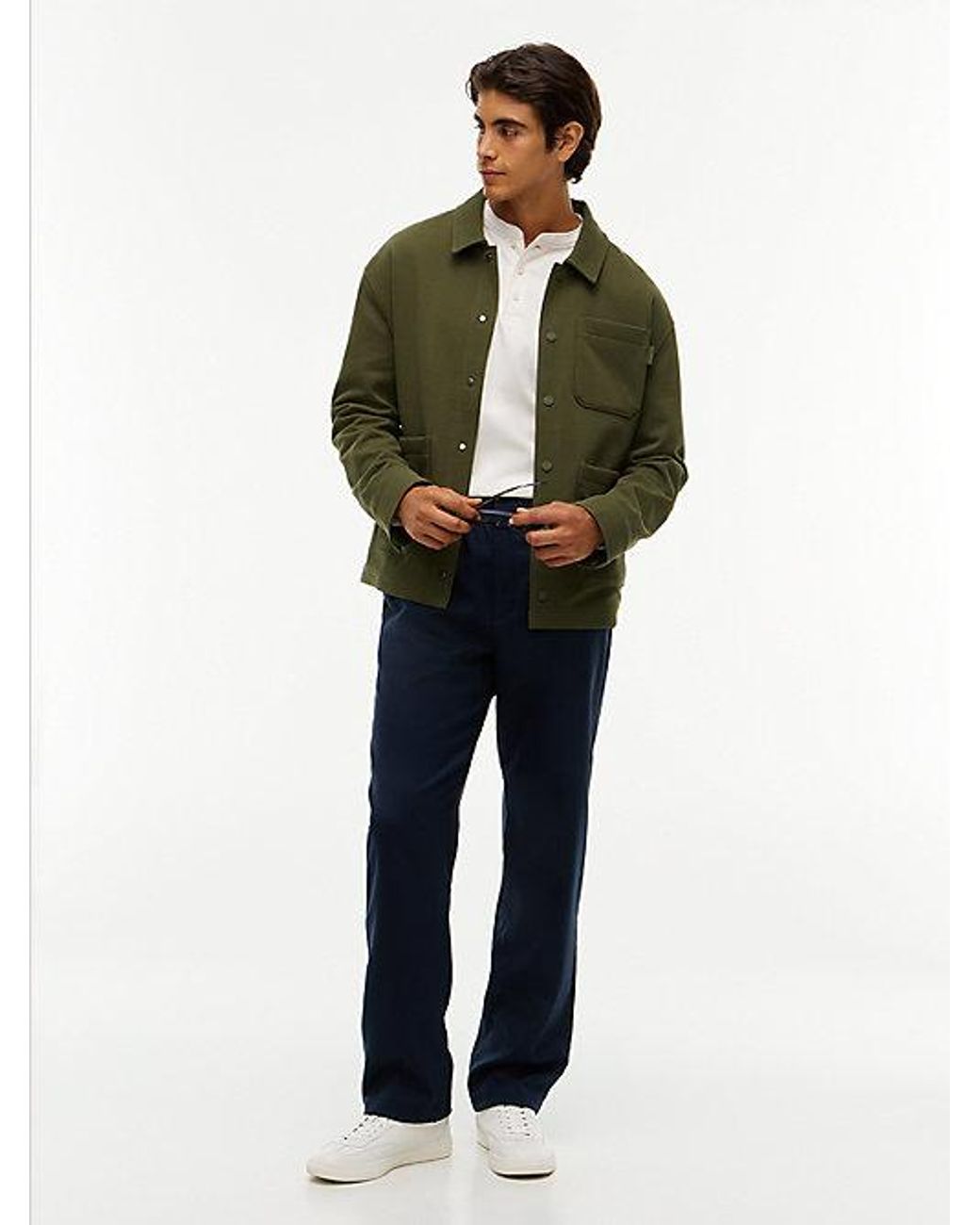 Tommy Hilfiger Green Mixed Texture Relaxed Chore Jacket for men