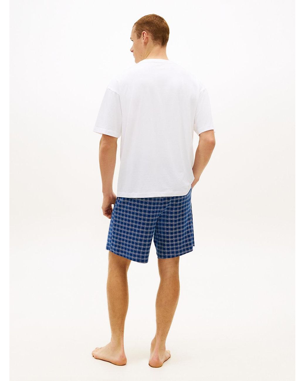 Tommy Hilfiger Blue Original Print Jersey Shorts Pyjamas Set for men