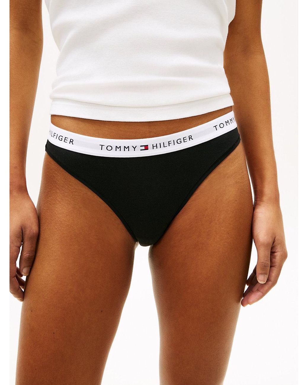 Tommy Hilfiger Black Essential 3-Pack Repeat Logo Waistband Briefs