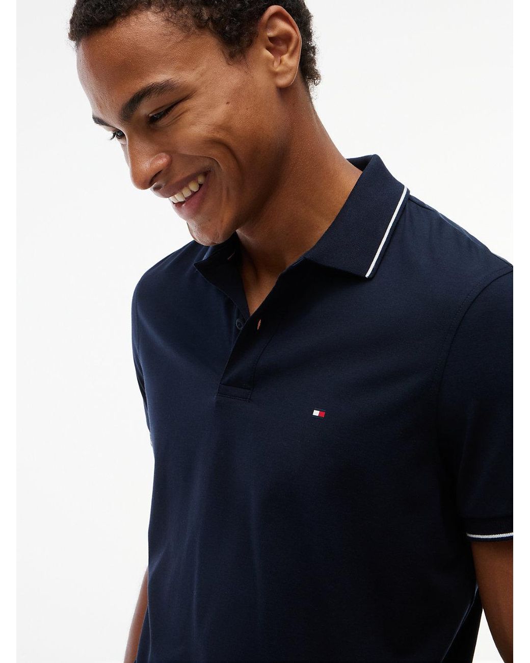 Tommy Hilfiger Blue Performance Regular Fit Quick Dry Polo Shirt for men
