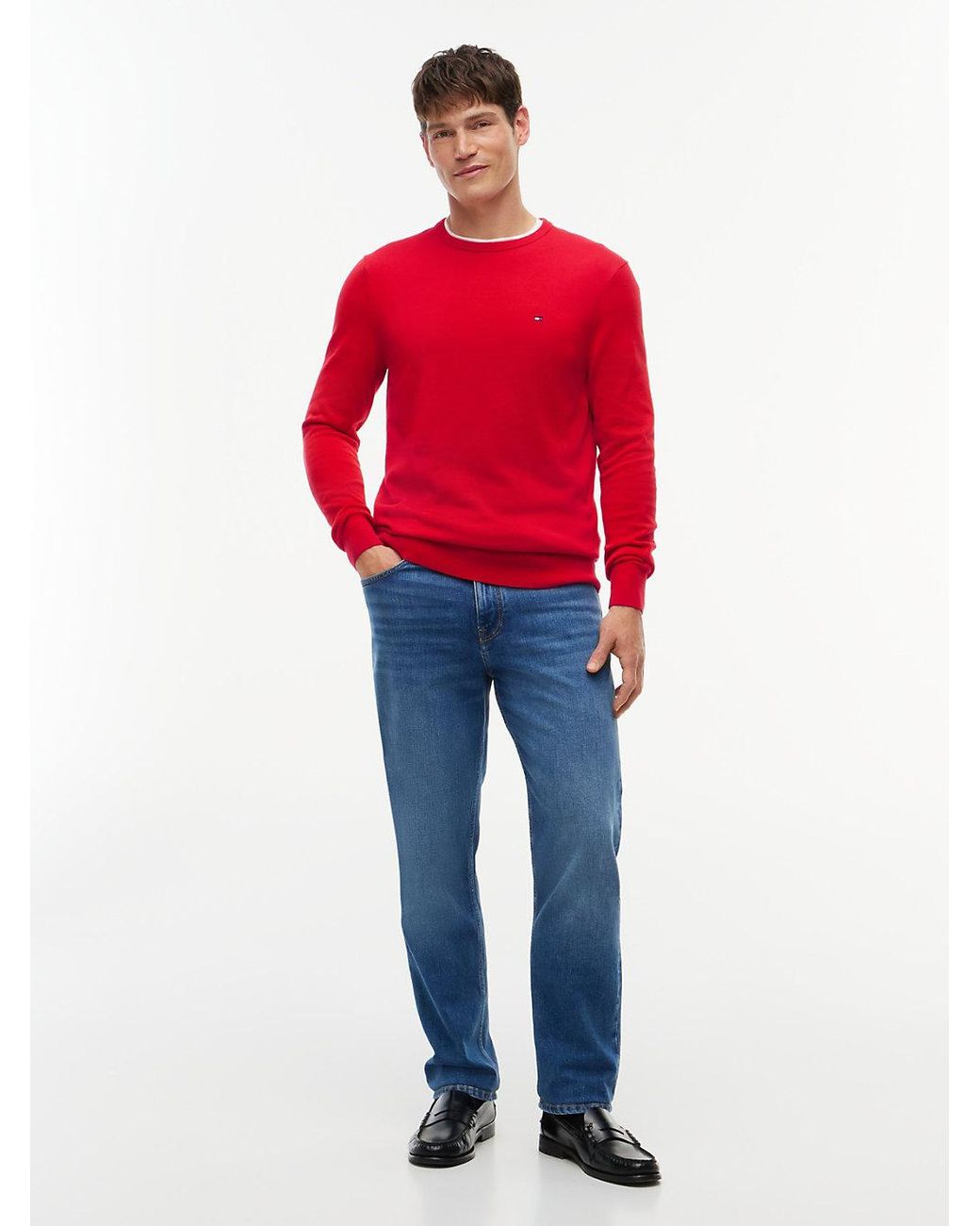 Tommy Hilfiger Red Flag Crew Neck Jumper for men