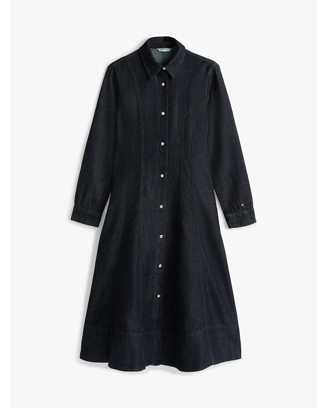 Tommy Hilfiger Black Denim Midi Shirt Dress