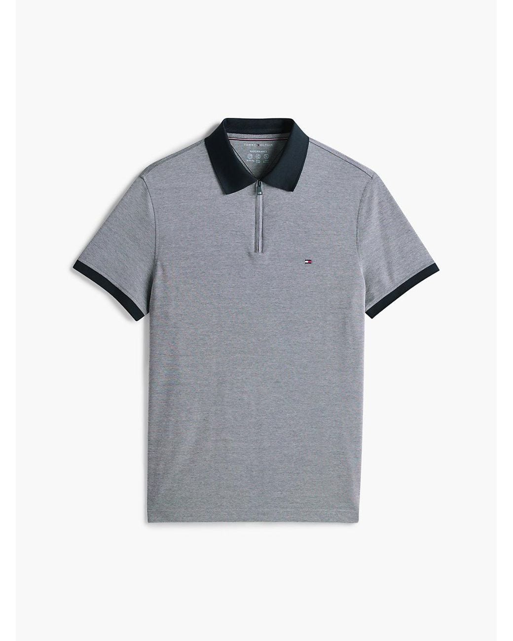 Tommy Hilfiger Gray Regular Fit Quarter-zip Polo Shirt for men