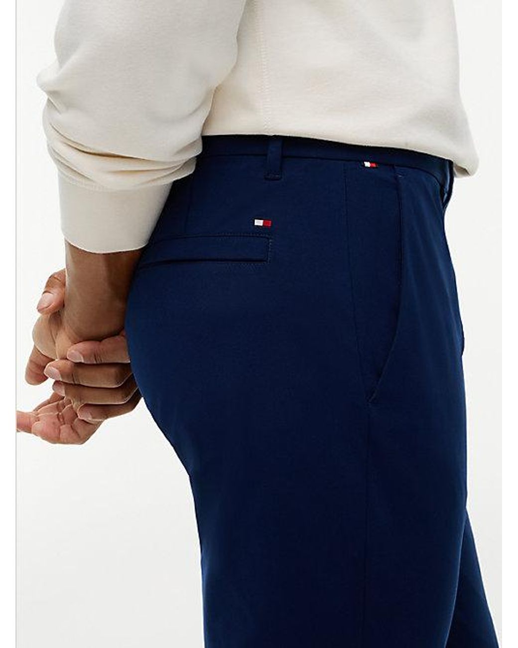 Tommy Hilfiger Blue Denton Slim Straight Performance Tech Knit Chinos for men