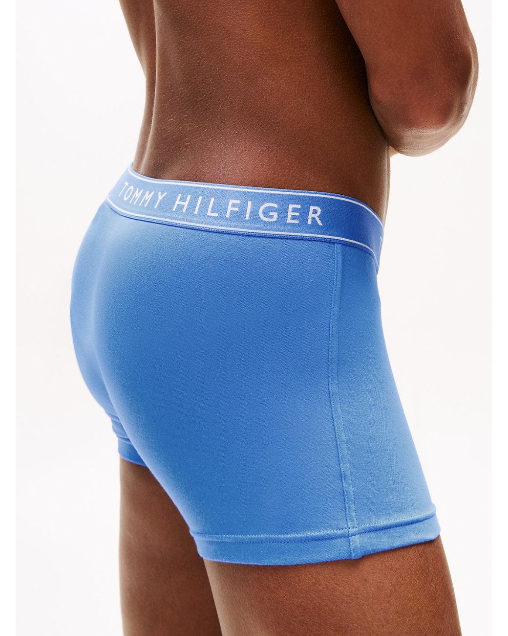 Tommy Hilfiger Blue 3-pack Essential Repeat Logo Waistband Trunks for men