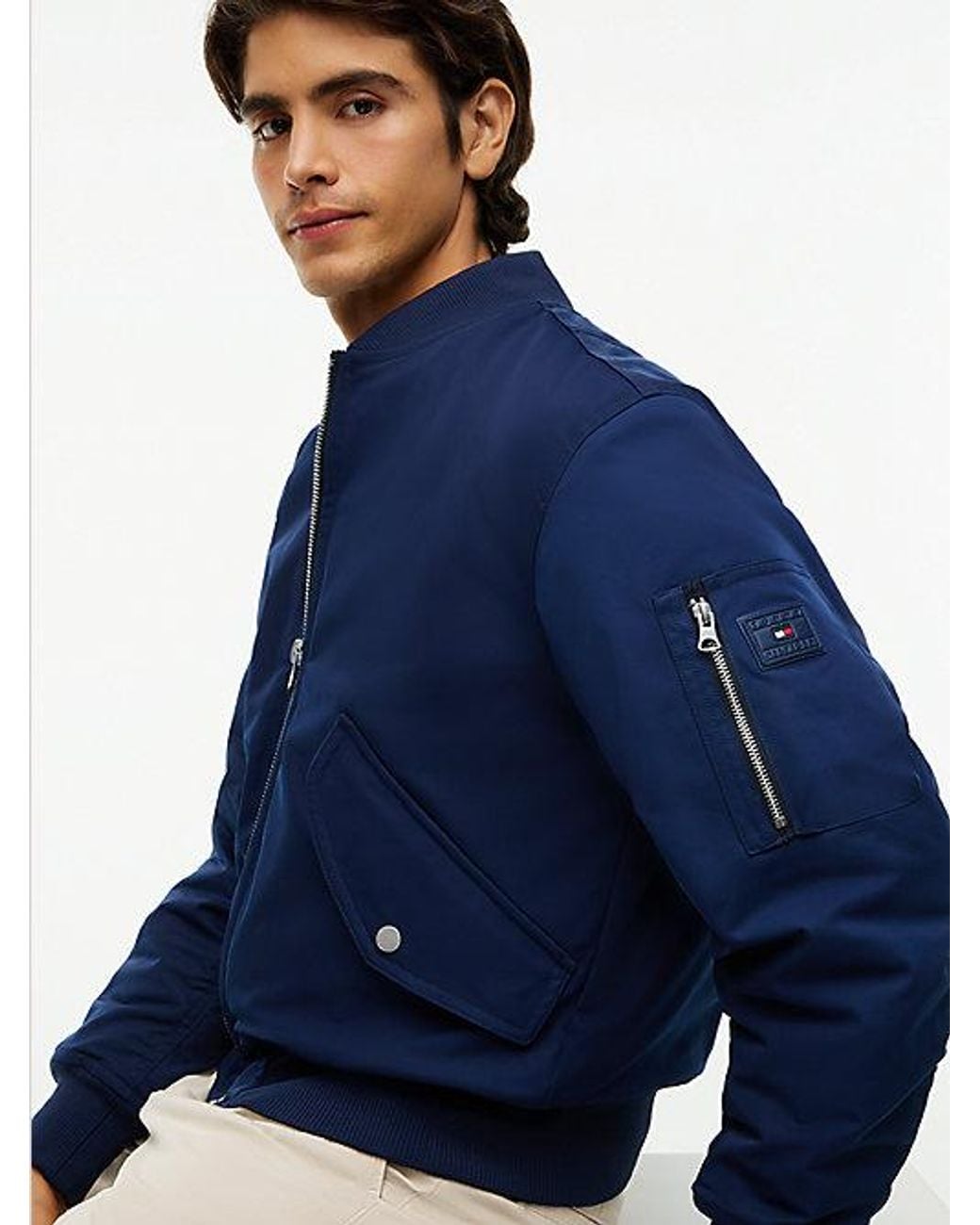 Tommy Hilfiger Blue Padded Bomber Jacket for men