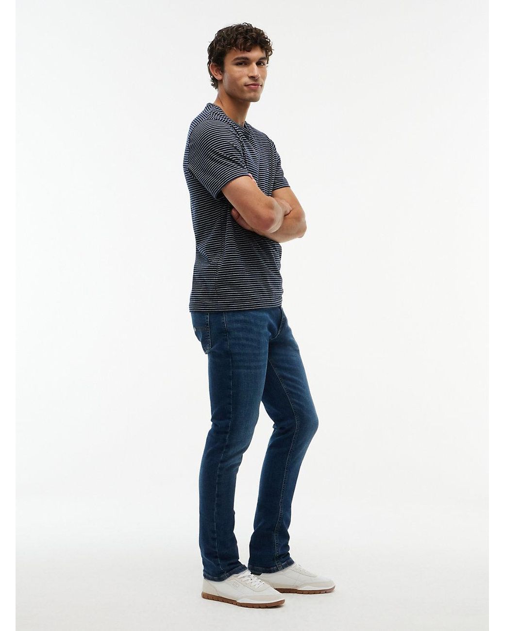 Tommy Hilfiger Blue Austin Whiskered Slim Tapered Leg Jeans for men