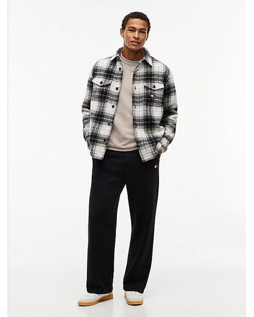 Tommy Hilfiger Black Tommy Badge Fleece Relaxed Joggers for men