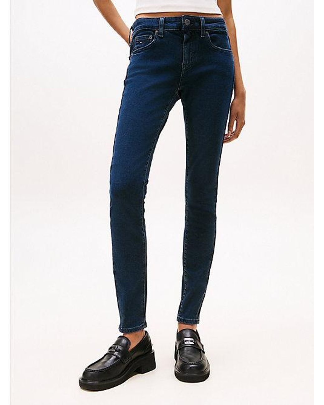 Tommy Hilfiger Blue Faded Low Rise Skinny Jeans