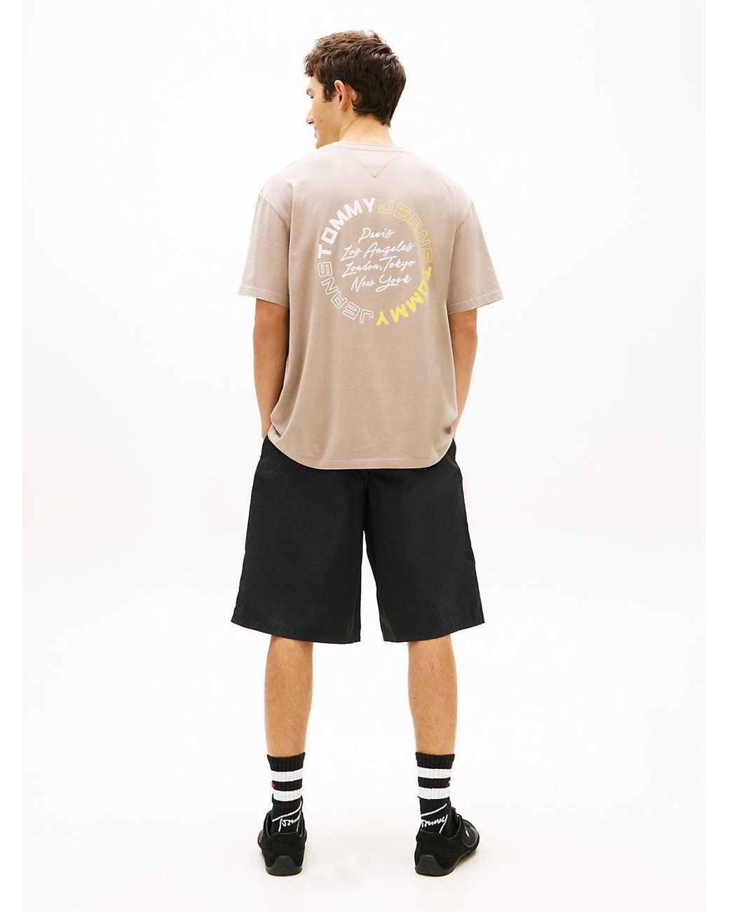 Tommy Hilfiger Natural Circular Back Logo Relaxed T-Shirt for men