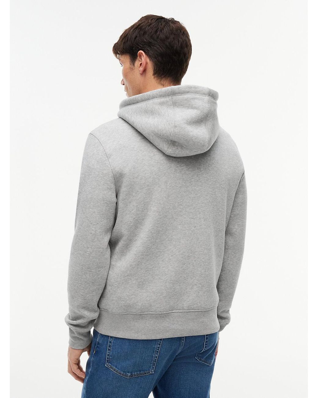Tommy Hilfiger Gray Logo Flex Fleece Hoody for men