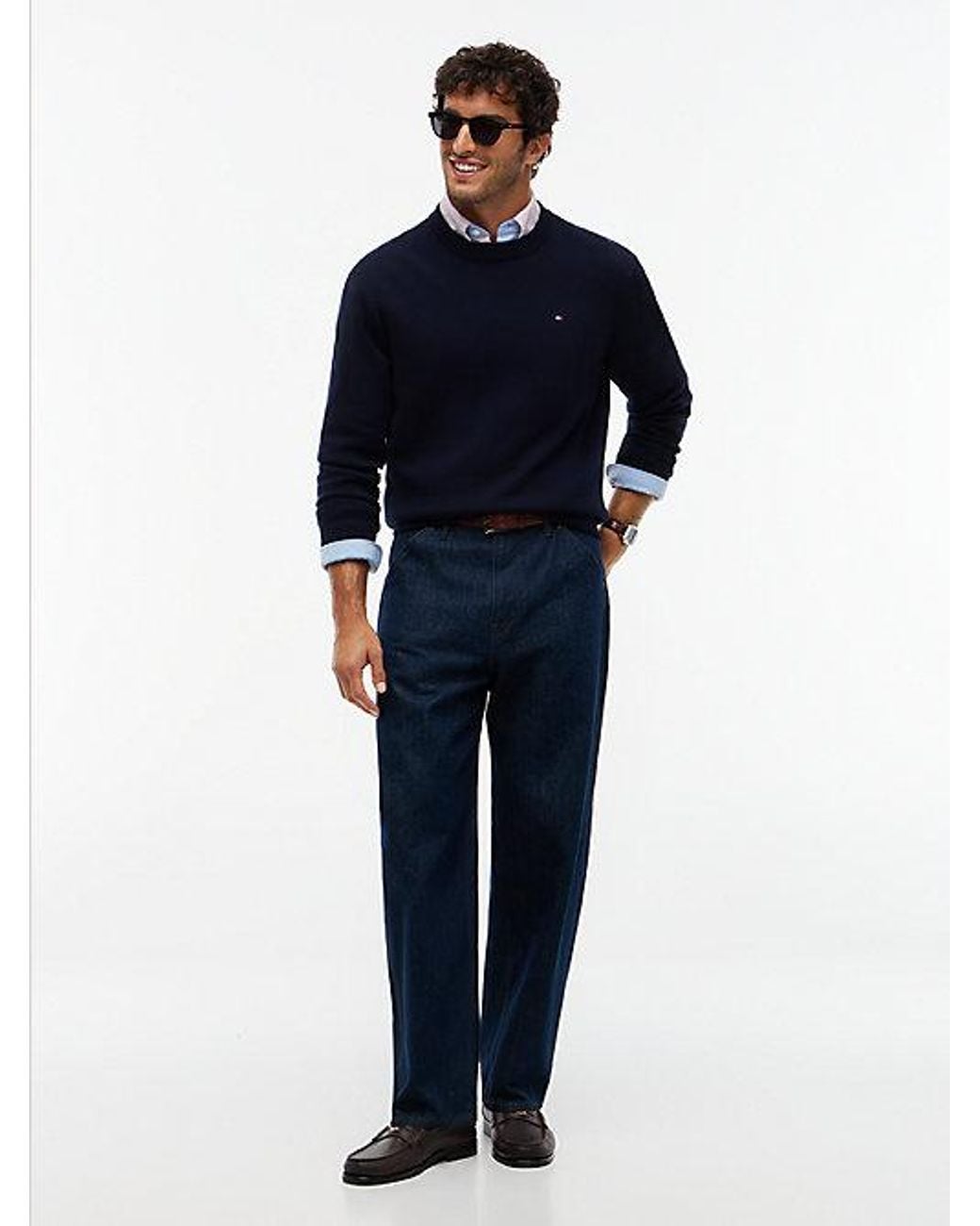 Tommy Hilfiger Blue Relaxed Milano Crew Neck Jumper for men