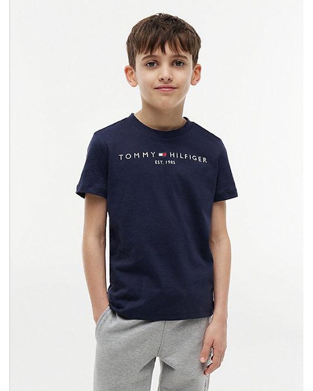Tommy Hilfiger Blue Essential Cotton Logo T-Shirt