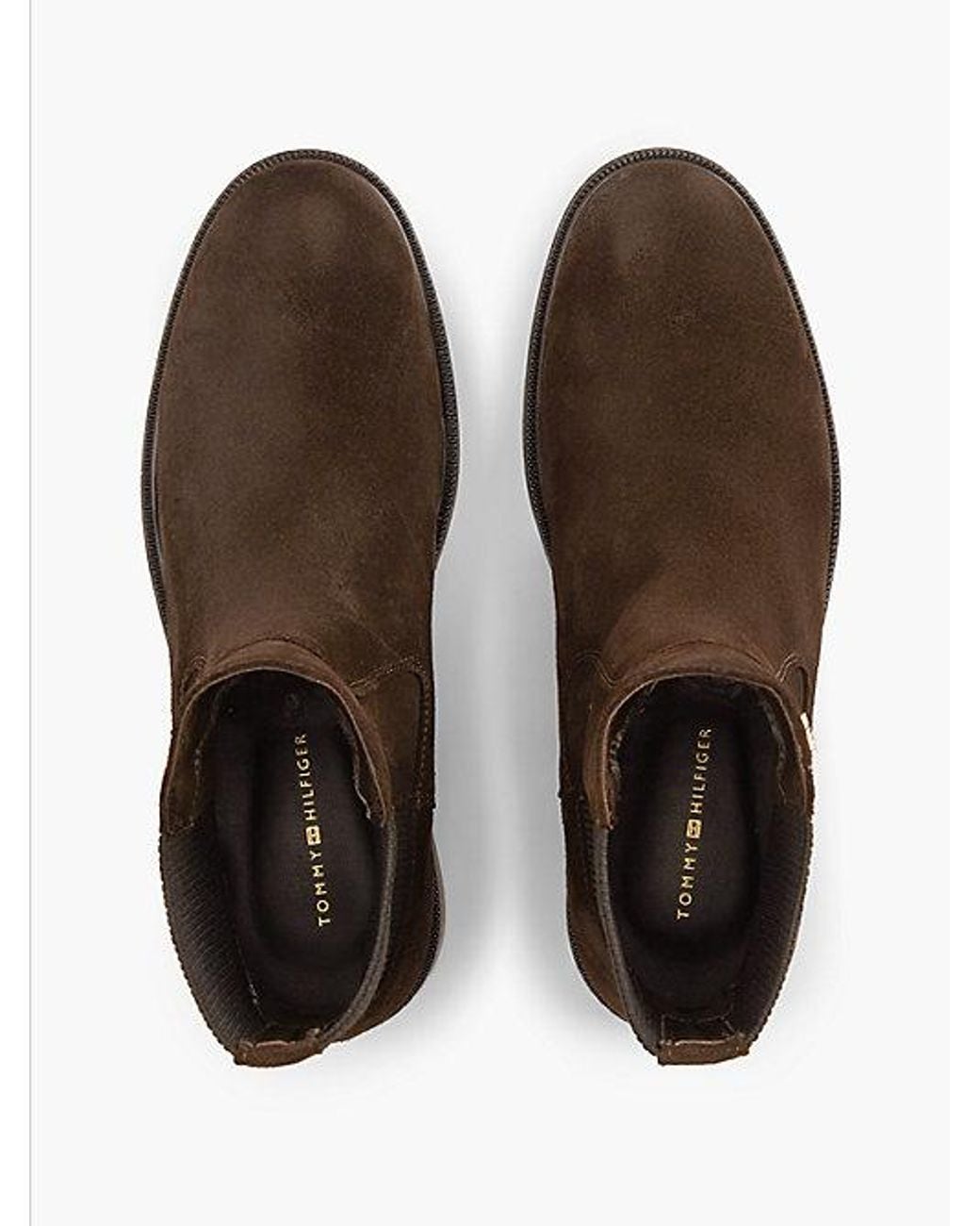 Tommy Hilfiger Brown Suede Enamel Flag Chelsea Boots