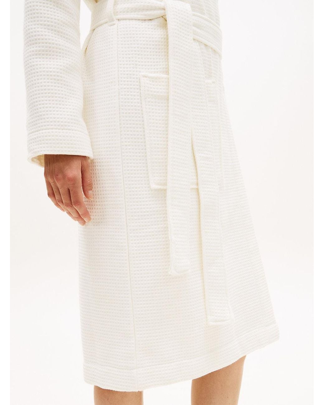 Tommy Hilfiger White Essential Waffle Knit Bathrobe