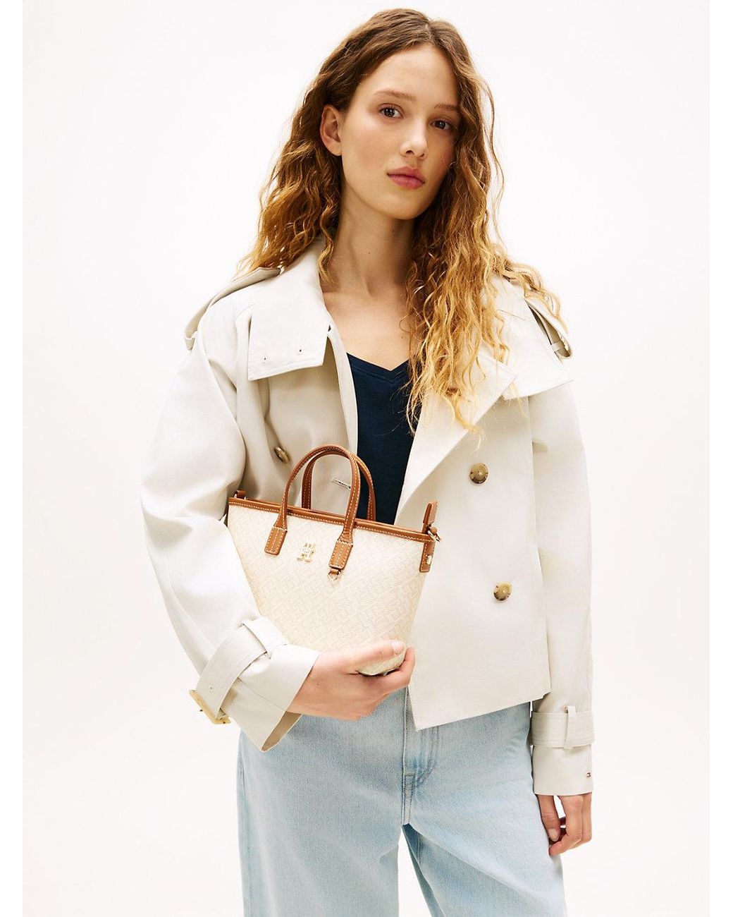 Tommy Hilfiger Natural Th Monoplay Crossbody Tote Bag