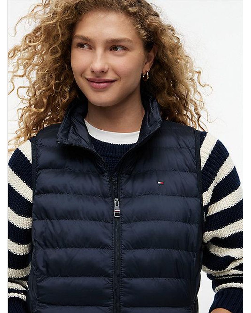 Tommy Hilfiger Blue Down-Filled Quilted Vest