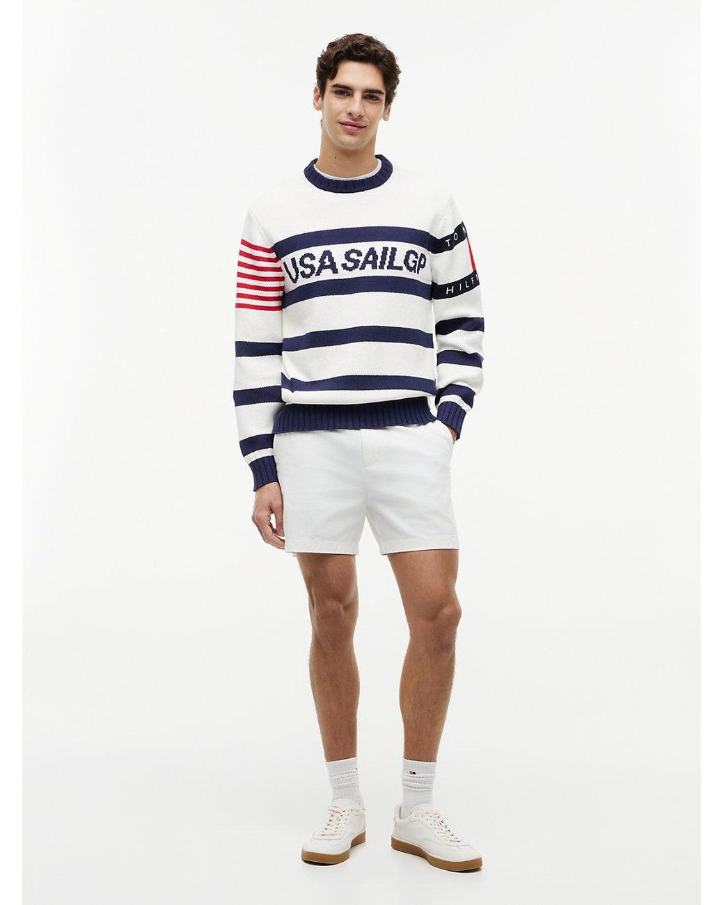 Tommy Hilfiger White Tommy X U.s. Sail Gp Team Stripe Jumper for men
