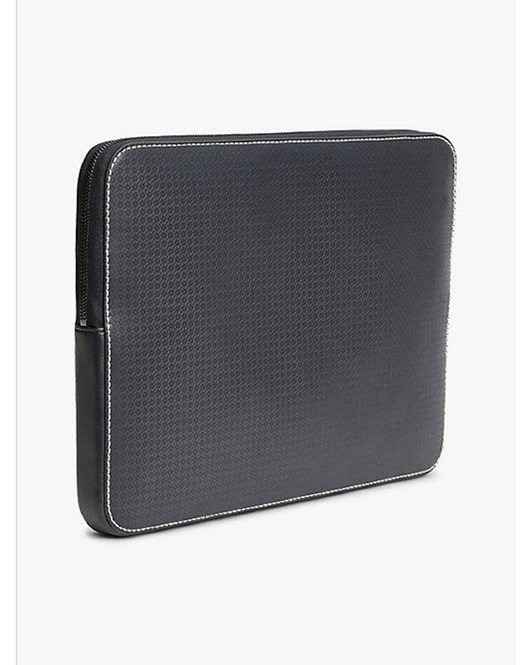 Tommy Hilfiger Gray Textured Micro Flag Laptop Pouch for men
