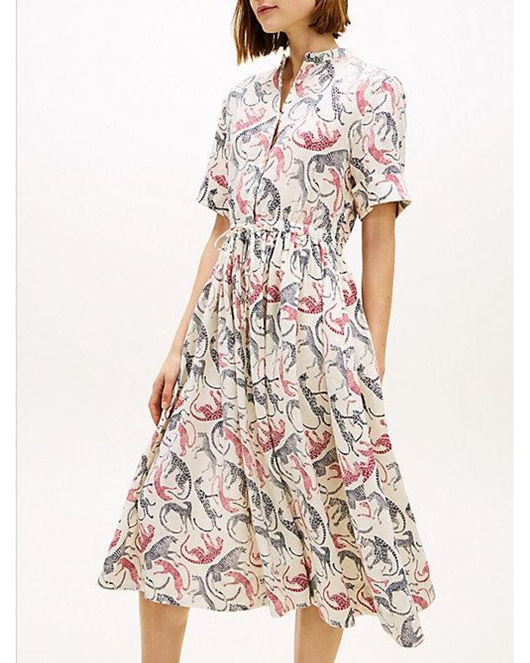 Tommy Hilfiger White Pure Linen Midi Shirt Dress