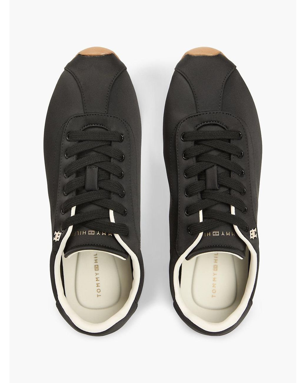 Tommy Hilfiger Black Th Monogram Satin Trainers