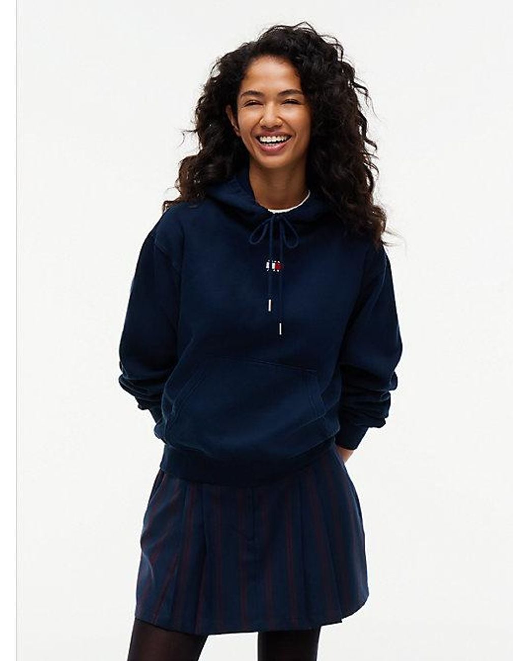 Tommy Hilfiger Blue Tommy Badge Relaxed Drawstring Hoody