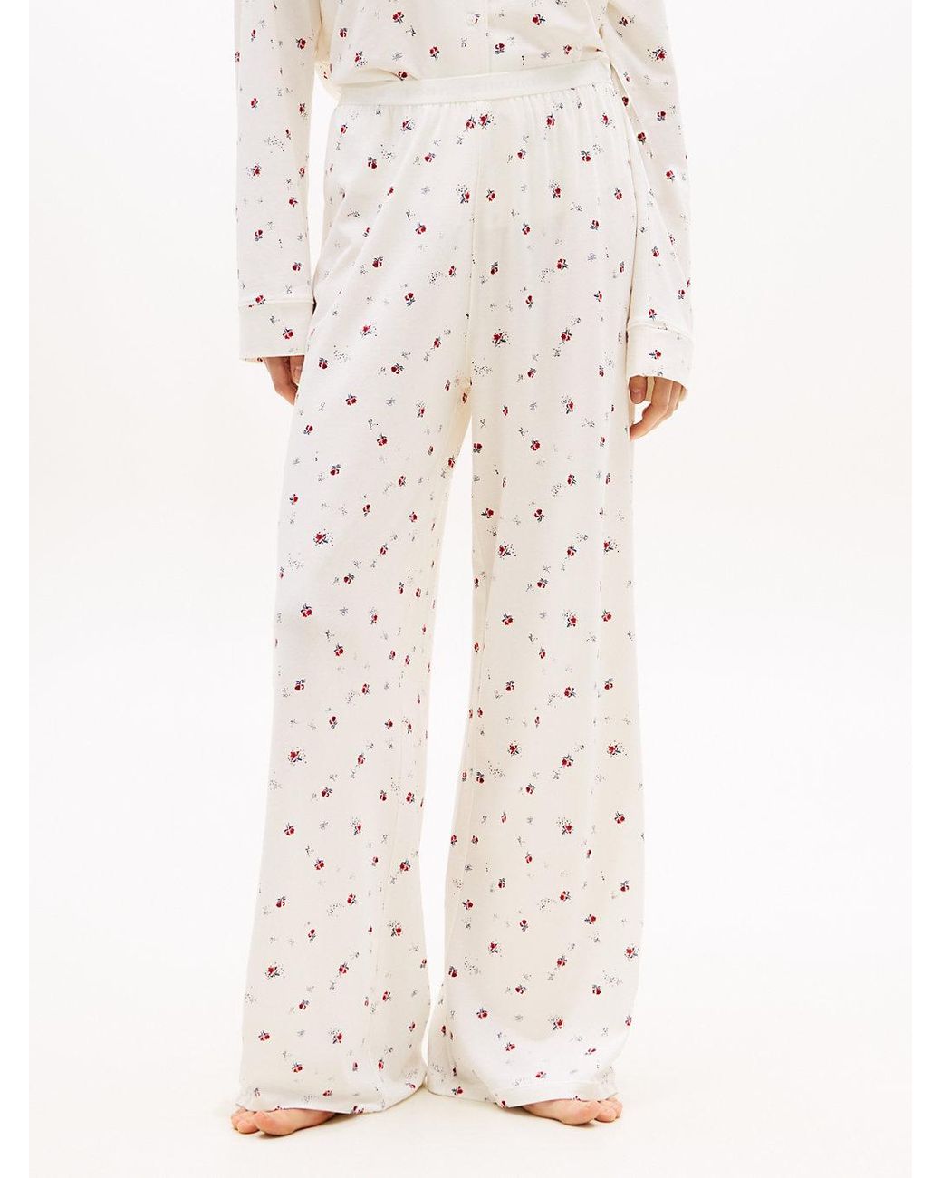 Tommy Hilfiger White Essential Print Pyjama Bottoms