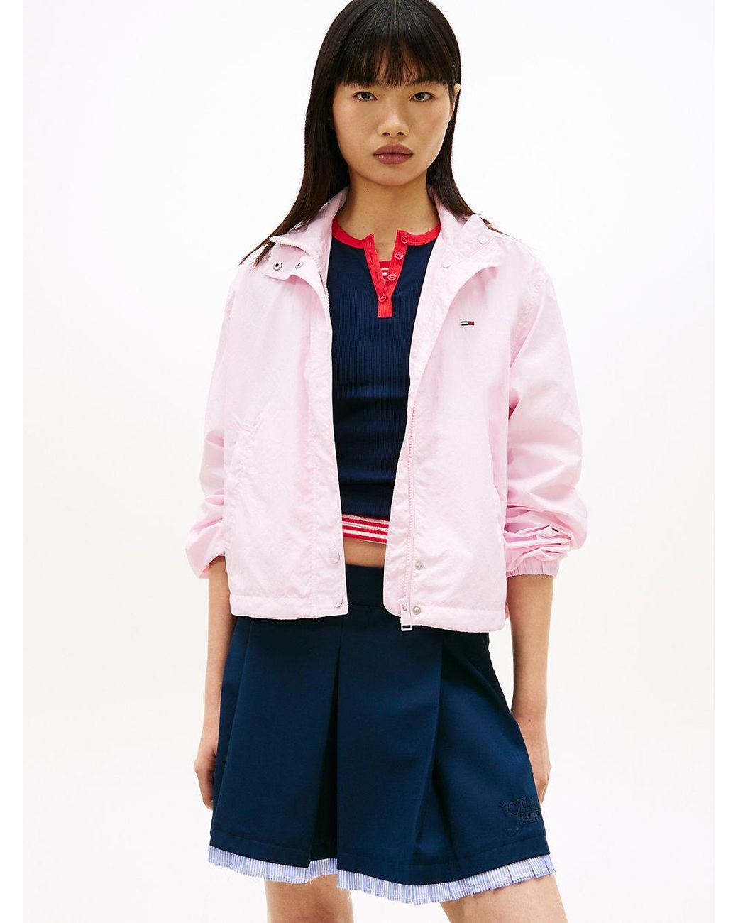 Tommy Hilfiger White Logo Collar Water Repellent Jacket