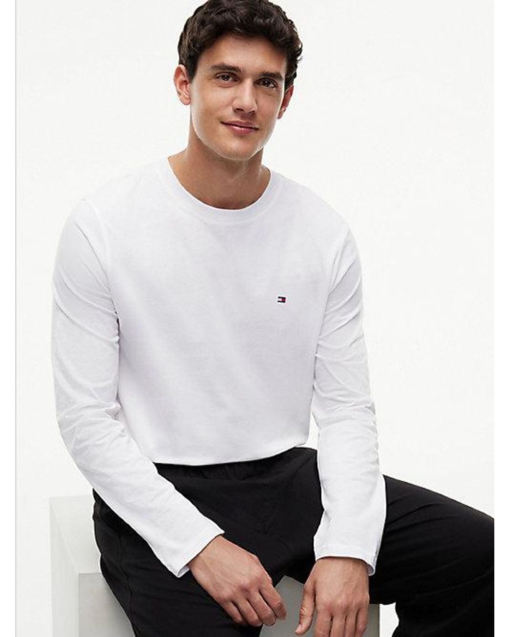 Tommy Hilfiger White Signature Logo Waistband Pyjamas Set for men