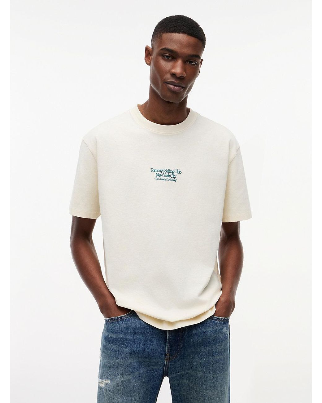 Tommy Hilfiger White Back Graphic Relaxed Jersey T-Shirt for men