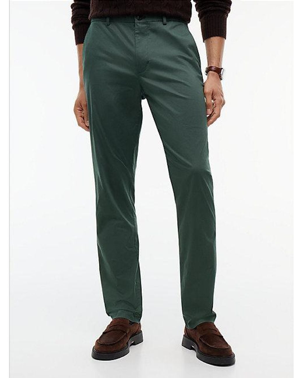 Tommy Hilfiger Green Denton Slim Straight Textured Chinos for men