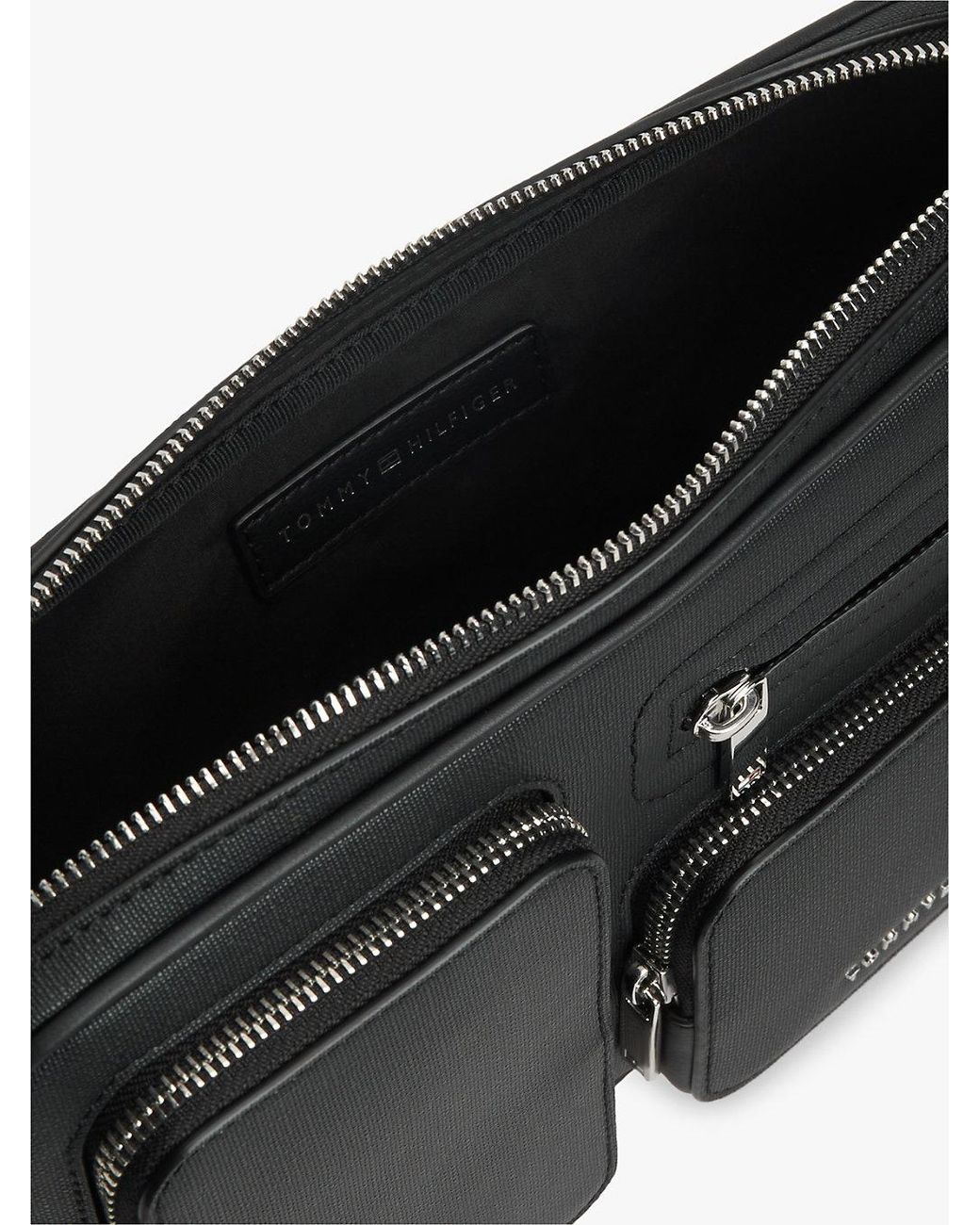 Tommy Hilfiger Black Modern Business Multi Pocket Pouch for men