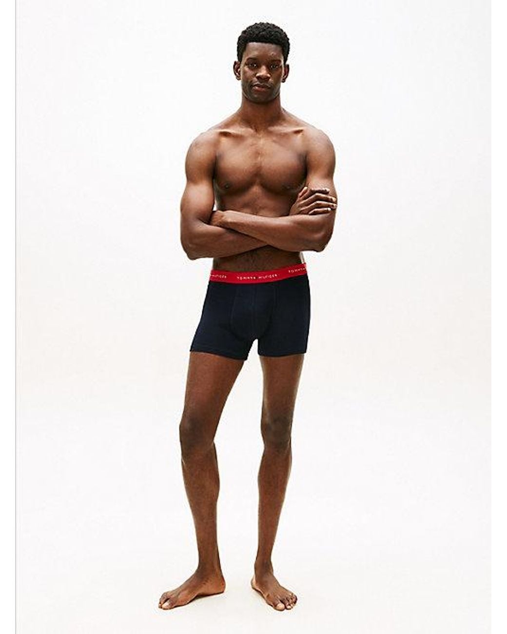 Tommy Hilfiger Blue Plus 3 Pack Signature Logo Waistband Trunks for men