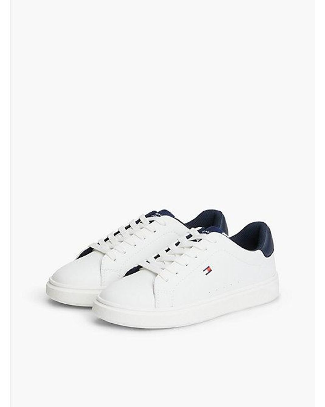 Tommy Hilfiger White Flag Logo Lace Up Trainers