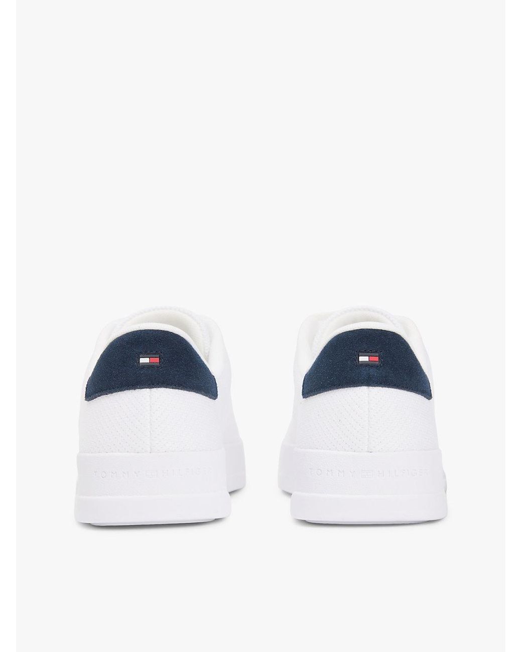 Tommy Hilfiger White Logo Knit Court Trainers for men
