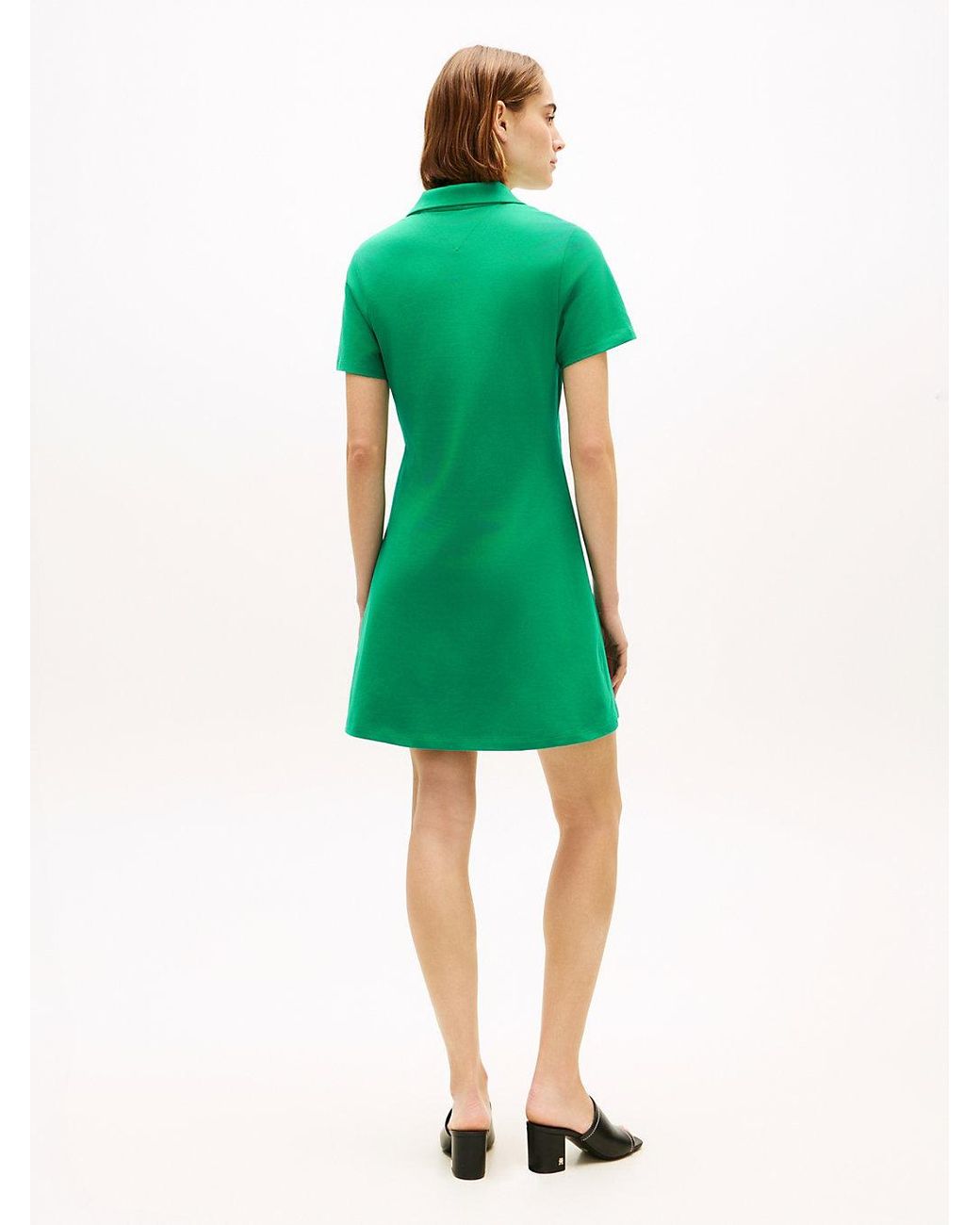 Tommy Hilfiger Green 1985 Logo Embroidery Mini Polo Dress