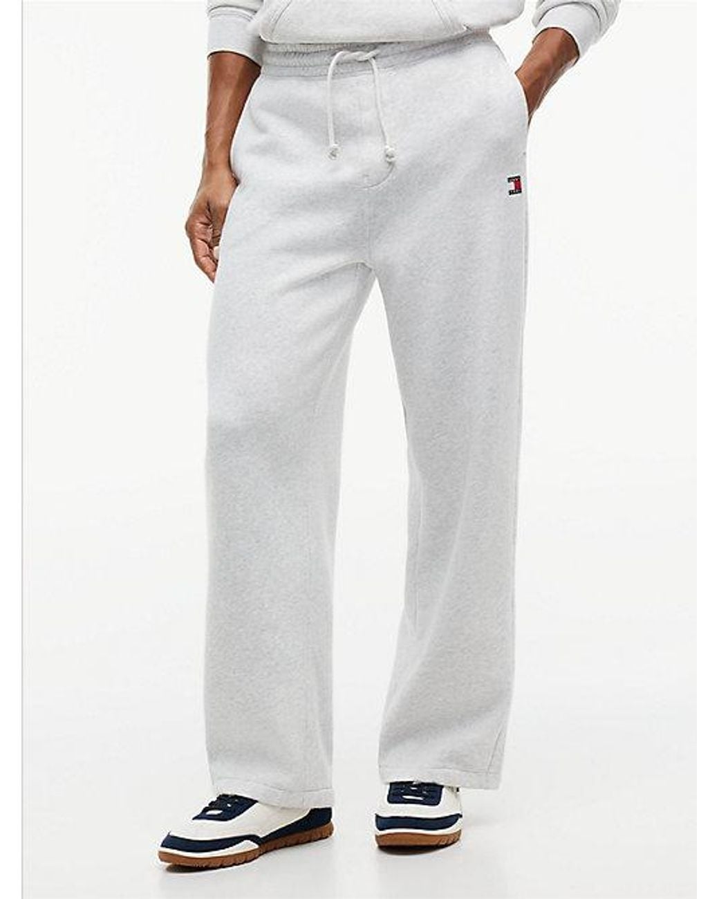 Tommy Hilfiger Gray Tommy Jeans Tommy Badge Fleece Relaxed Joggers for men