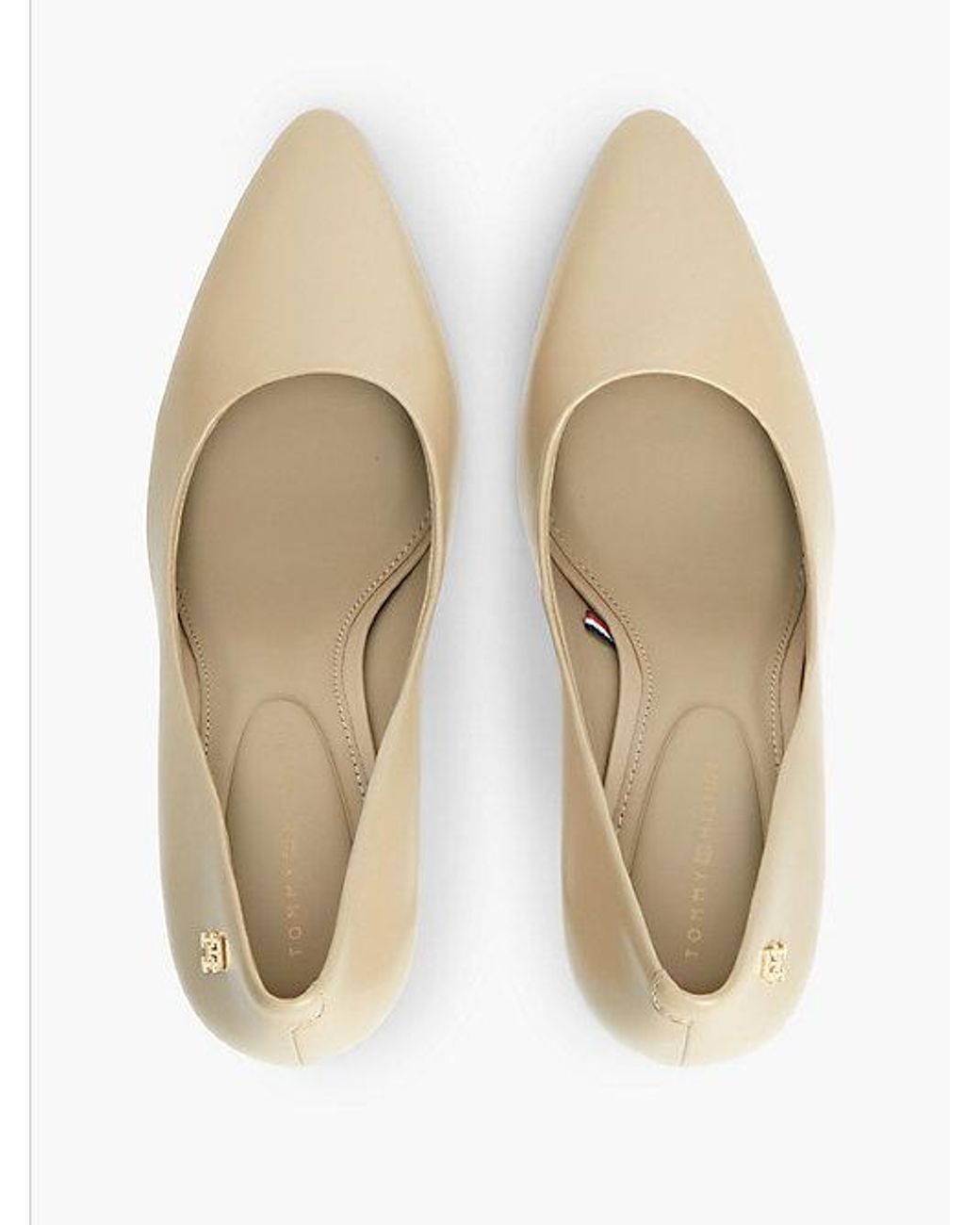 Tommy Hilfiger White Leather Th Monogram High Heels