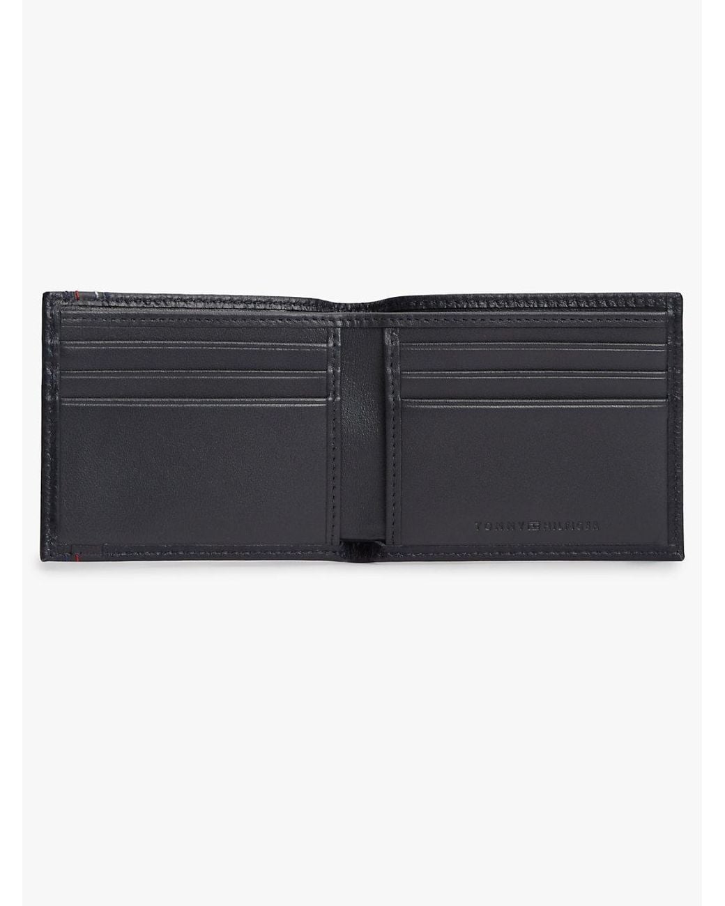 Tommy Hilfiger Black Leather Bifold Credit Card Wallet for men