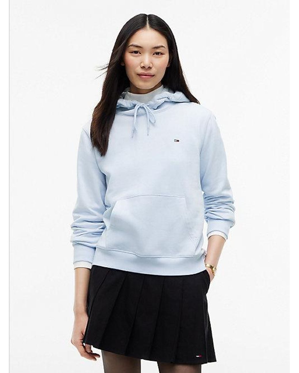 Tommy Hilfiger Blue Flag Embroidery Fleece Drawstring Hoody