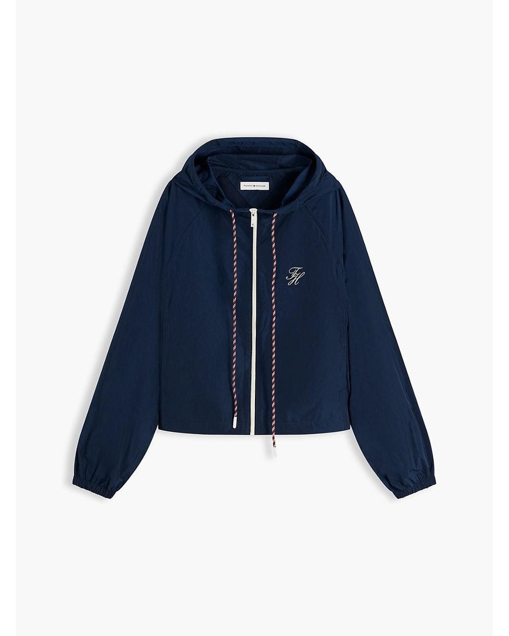 Tommy Hilfiger Blue Logo Water Repellent Hooded Windbreaker