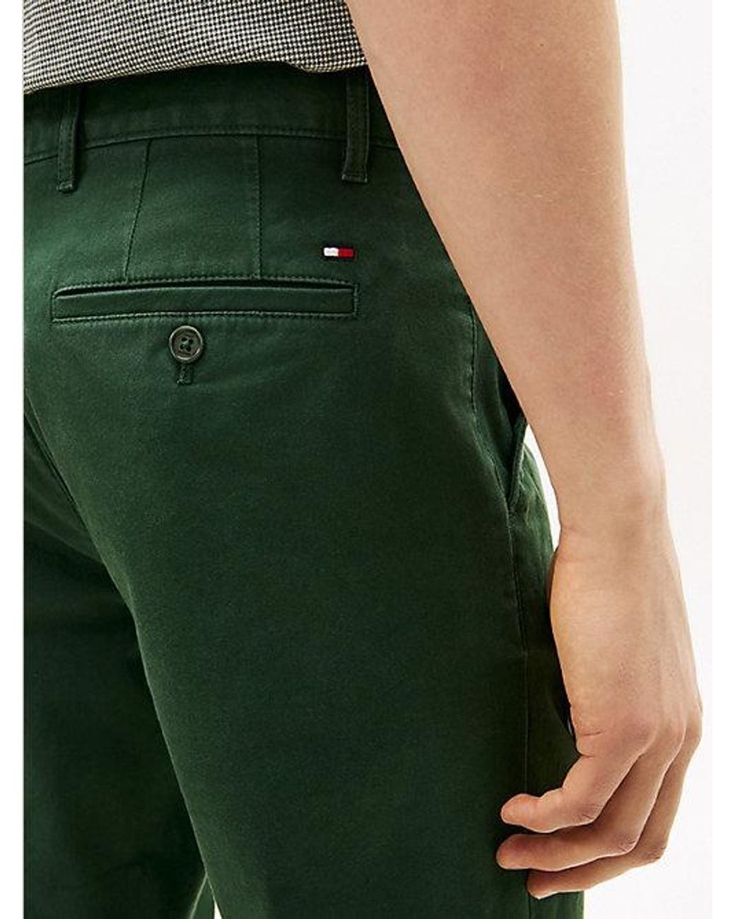 Tommy Hilfiger Green Denton Straight Twill Chinos for men